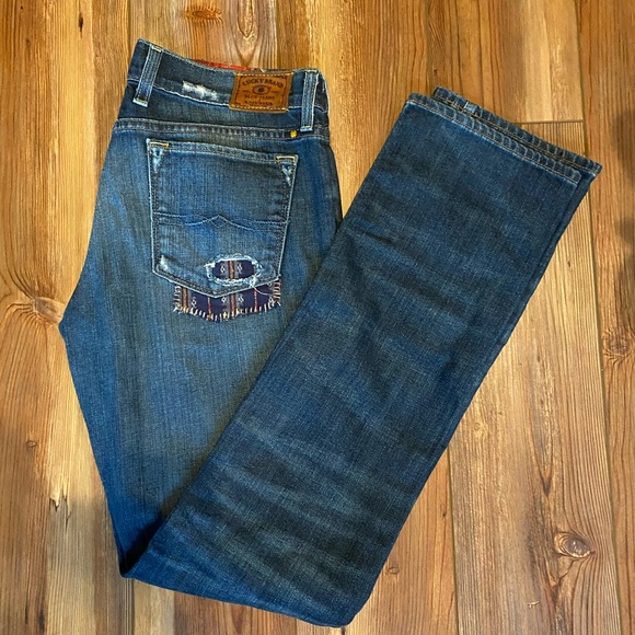 Lucky Brand Denim - Lucky Brand Plaid Patch Jeans